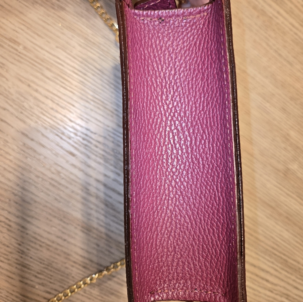 BORSE PELLE - Made In Italy - Elegant Burgundy Leather Shoulder Bag - Picture 7 of 9